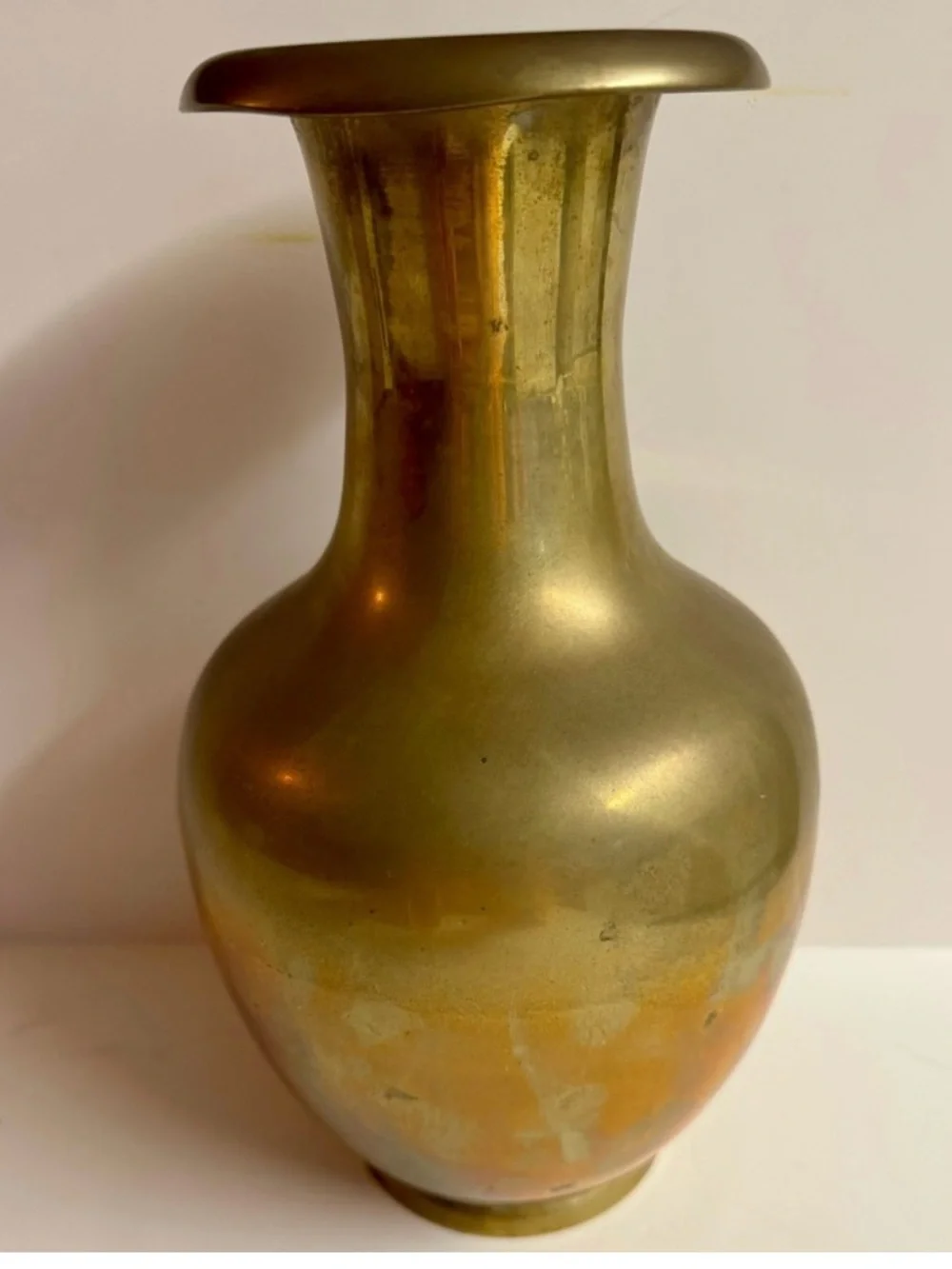 Vintage Large Heavy Solid Brass Vase - Elegant Home Accent.Old World Heritage